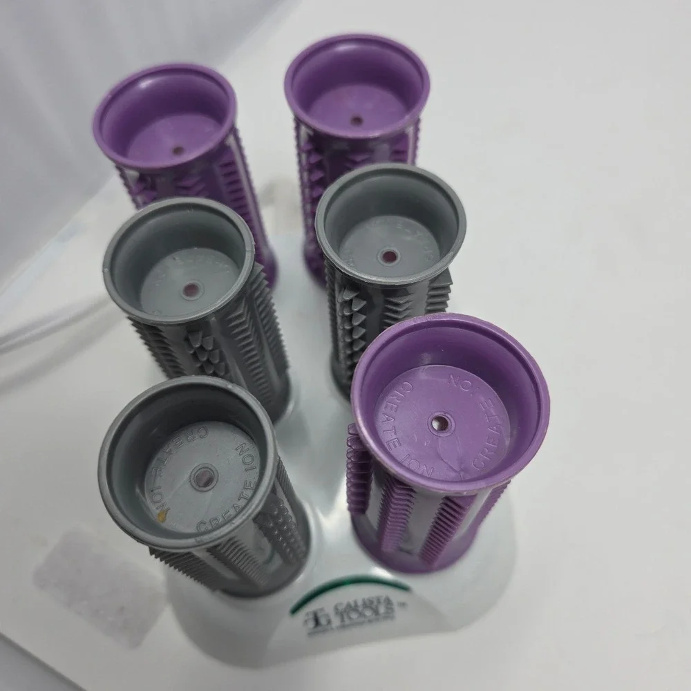 Calista Tools Ion Hot Rollers Women 12pc Set Purple Grey Travel Case Styling Bse